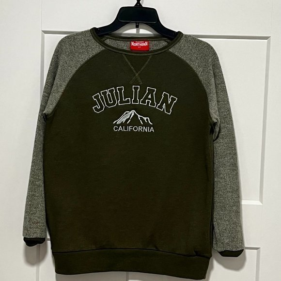 Green Julian California Sweatshirt Pullover Cotton Blend Unisex Sz Small - Picture 1 of 3